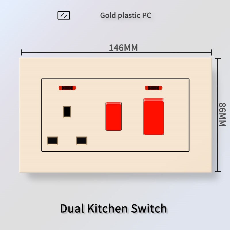Foreign trade Hong Kong and Macao British 13A socket USB with Type-c plug + British standard electrical switch PC flame retardant panel plug