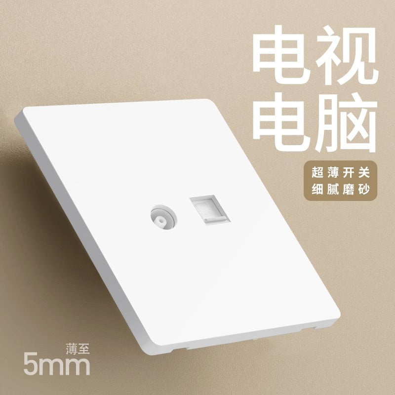 International electrician matte white switch socket panel household ultra-thin 86 type concealed 16a five-hole wall power supply