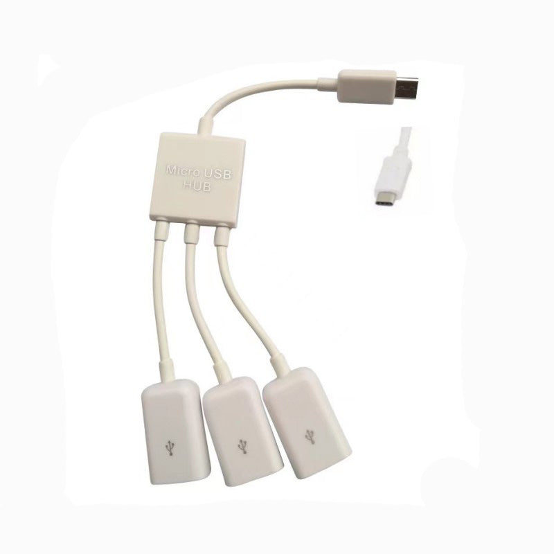 Multifunctional OTG data cable, one to three tablet USB splitter otg adapter power supply function