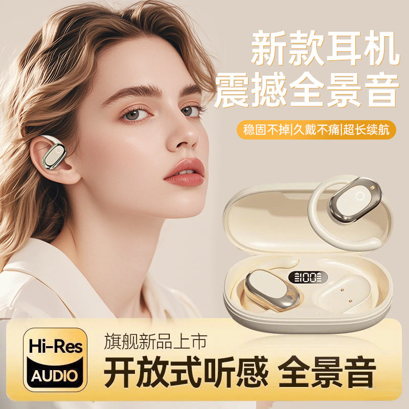 2025 new fashionable and easy to use wireless ear-hanging Bluetooth headset sports noise reduction, no in-ear long battery life sound