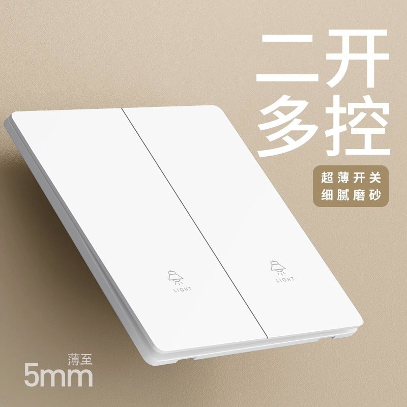 International electrician matte white switch socket panel household ultra-thin 86 type concealed 16a five-hole wall power supply