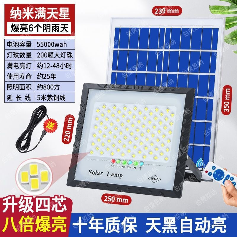 2024 new smart solar lighting, automatic light in the dark, indoor and outdoor solar garden floodlight
