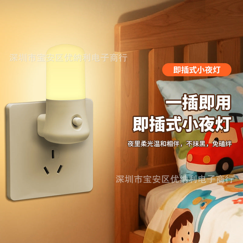 New 3W plug-in with switch LED night light cold and warm color living room bedroom sleep bedside light manufacturer wholesale stall