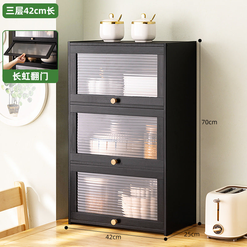 Kitchen countertops, seasoning shelves, storage shelves, supplies, finishing racks, layered multi-functional storage cabinets, cabinet artifacts