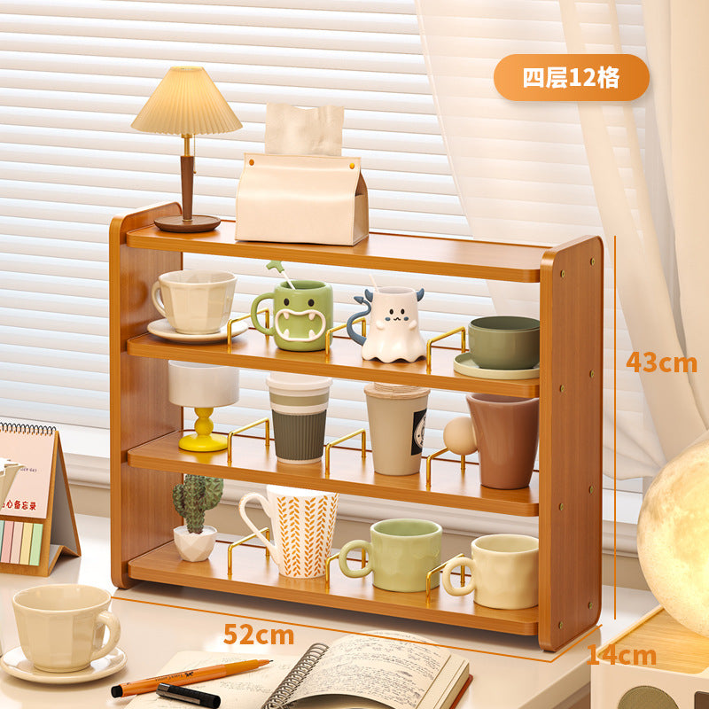 Desktop rack, cup storage shelf, dining table, countertop station, water cup, coffee cup, tea set, table small cup holder