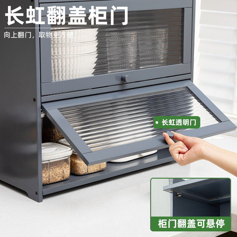 Kitchen countertops, seasoning shelves, storage shelves, supplies, finishing racks, layered multi-functional storage cabinets, cabinet artifacts