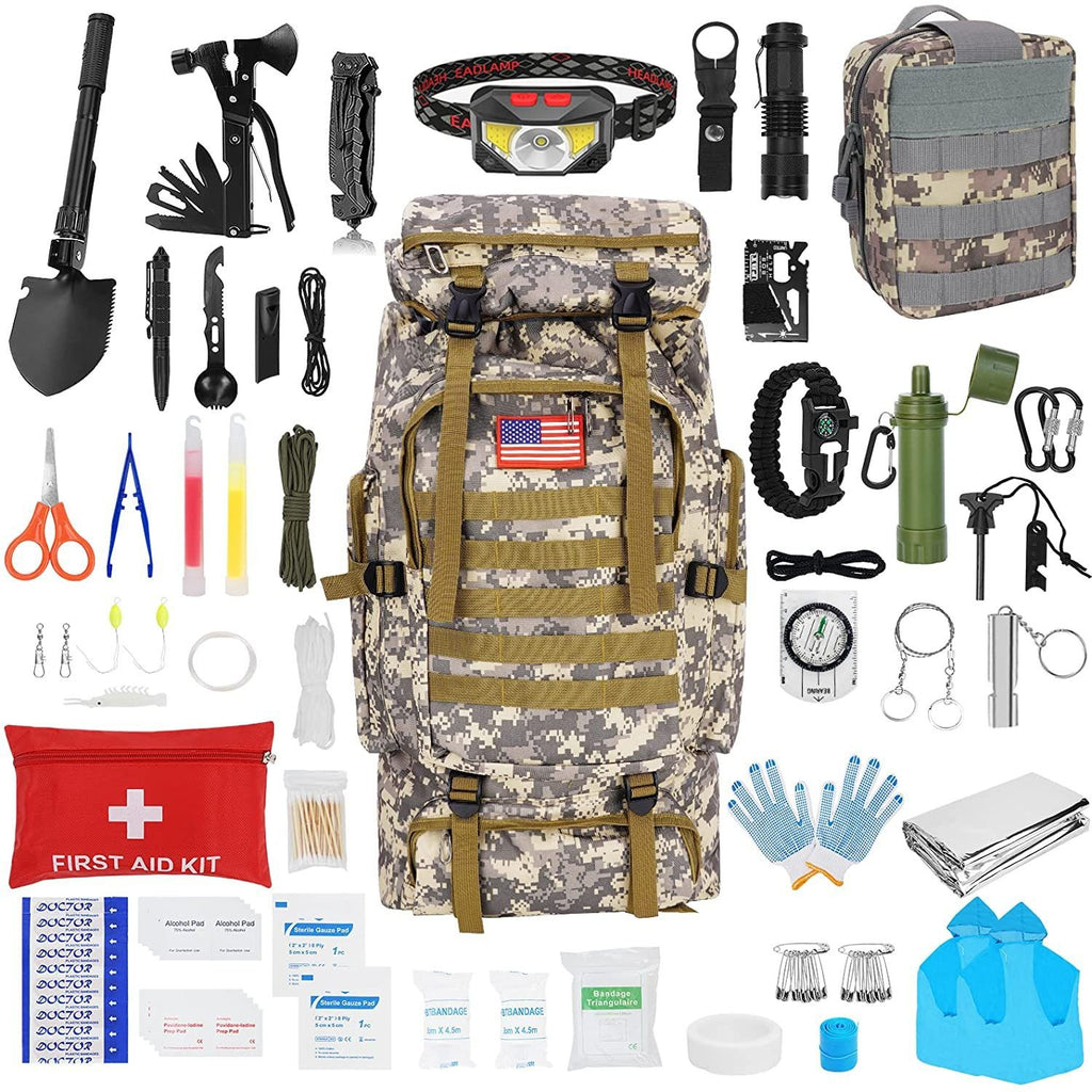 80L Adventure Outdoor Adventure Hiking New Camping Backpack Professional Tactical First Aid Kit Survival Gear