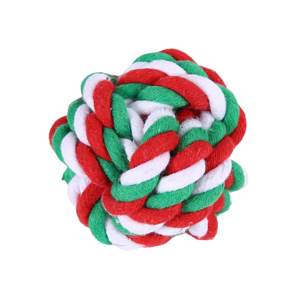 Amazon popular pet products dog cotton rope toy grinding teeth pet toy set Christmas dog toy gift