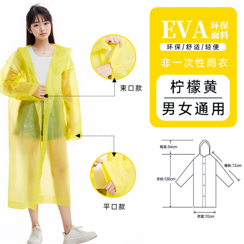 Source manufacturer eva raincoat thickened + full body rainstorm protection travel concert flat bundle mouth disposable raincoat