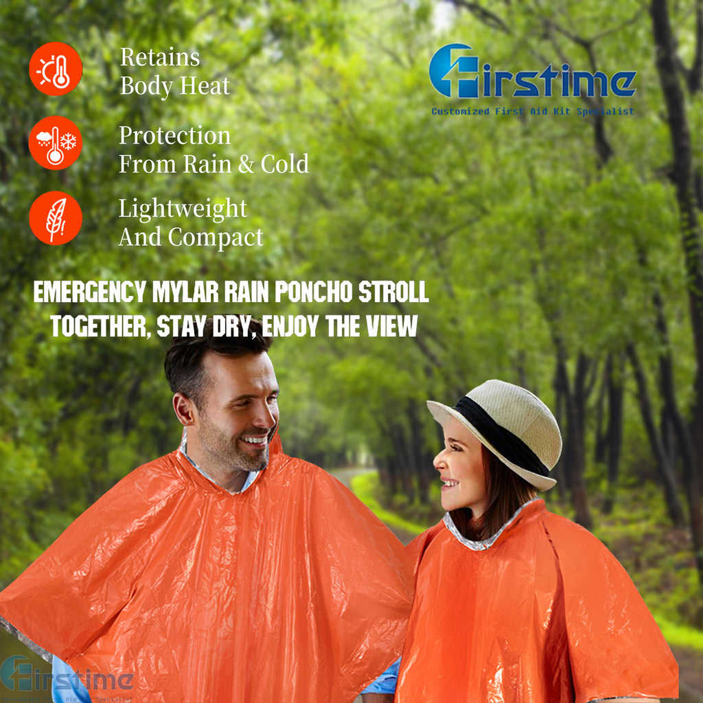 Outdoor emergency raincoat PE aluminized film thermal insulation raincoat, hiking, cycling, camping poncho