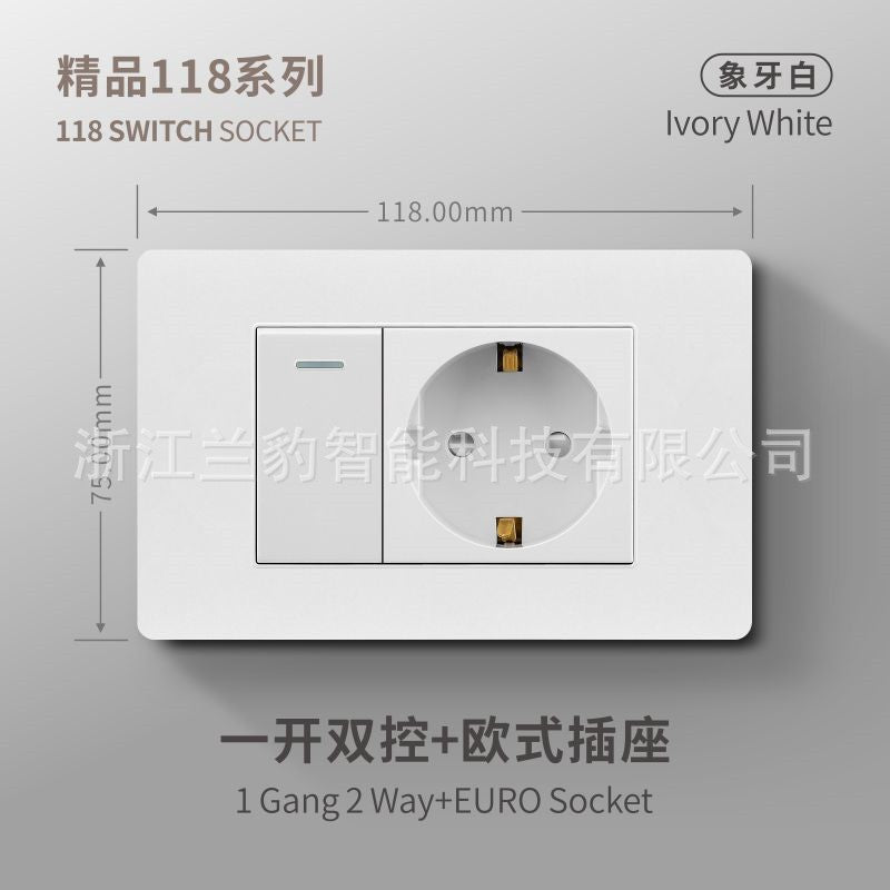 Thai American standard socket panel 118 type switch Italian American standard six-hole USB wall international multi-function three-hole Europe