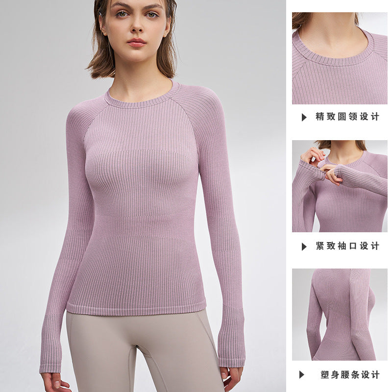 Outdoor yoga clothes women's long-sleeved running sports fitness clothes tops slim-fitting breathable modal cotton high-elastic shapewear