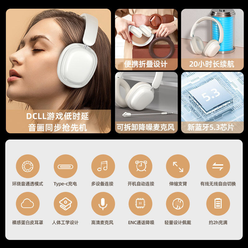 Cross-border new popular wireless earphones, headphones wearing Bluetooth game earphones, large power brand headset manufacturers wholesale