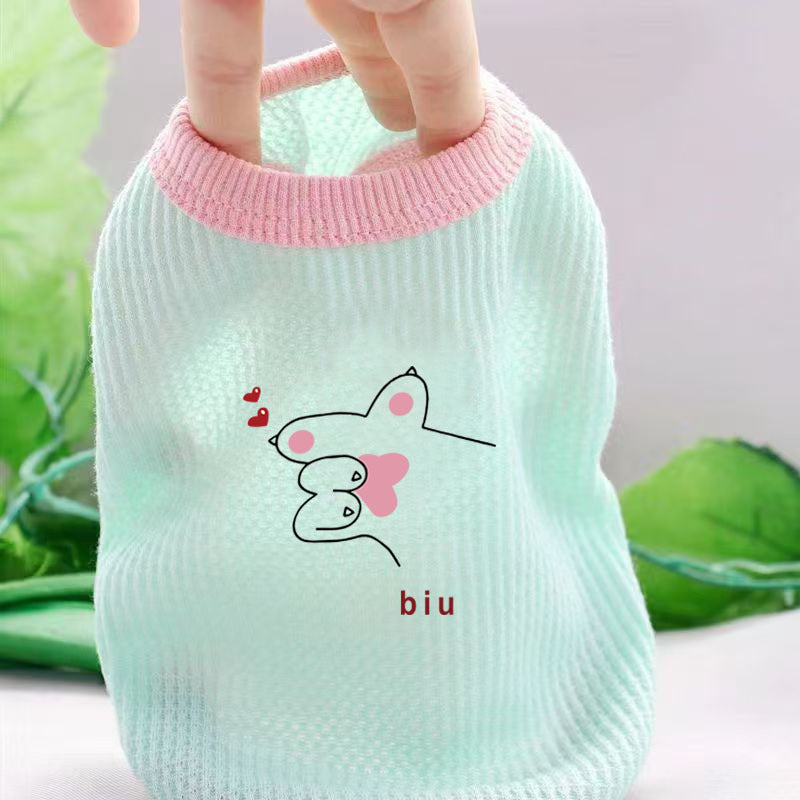 Pet clothes Spring and Autumn thin sling vest dog clothes teddy bear kitten Yorkshire Schnauzer