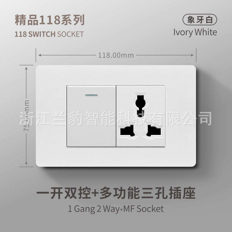 Thai American standard socket panel 118 type switch Italian American standard six-hole USB wall international multi-function three-hole Europe