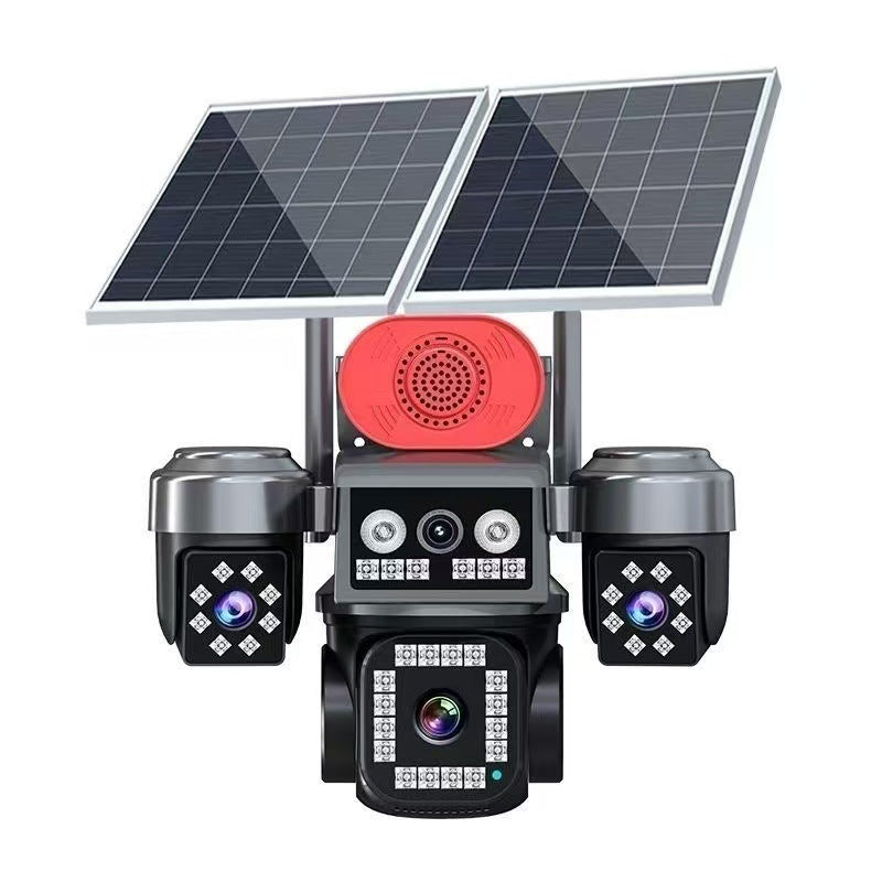 AOV solar 4G free recharge four eye camera 8 million ultra high definition waterproof no electricity no network night vision monitoring