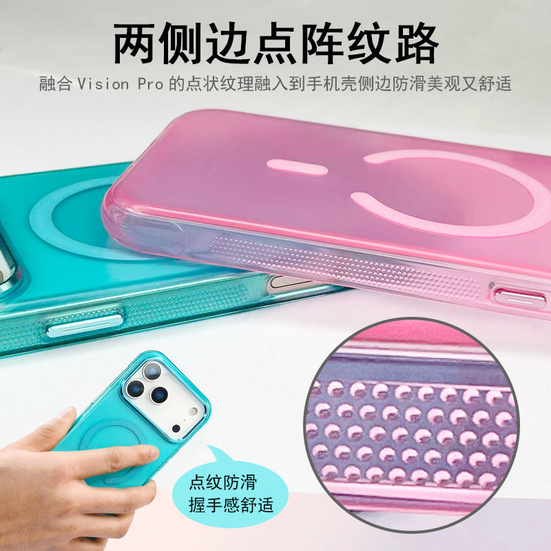 Applicable to Apple 17promax mobile phone case matte transparent iphone17Pro high-end magnetic mobile phone case