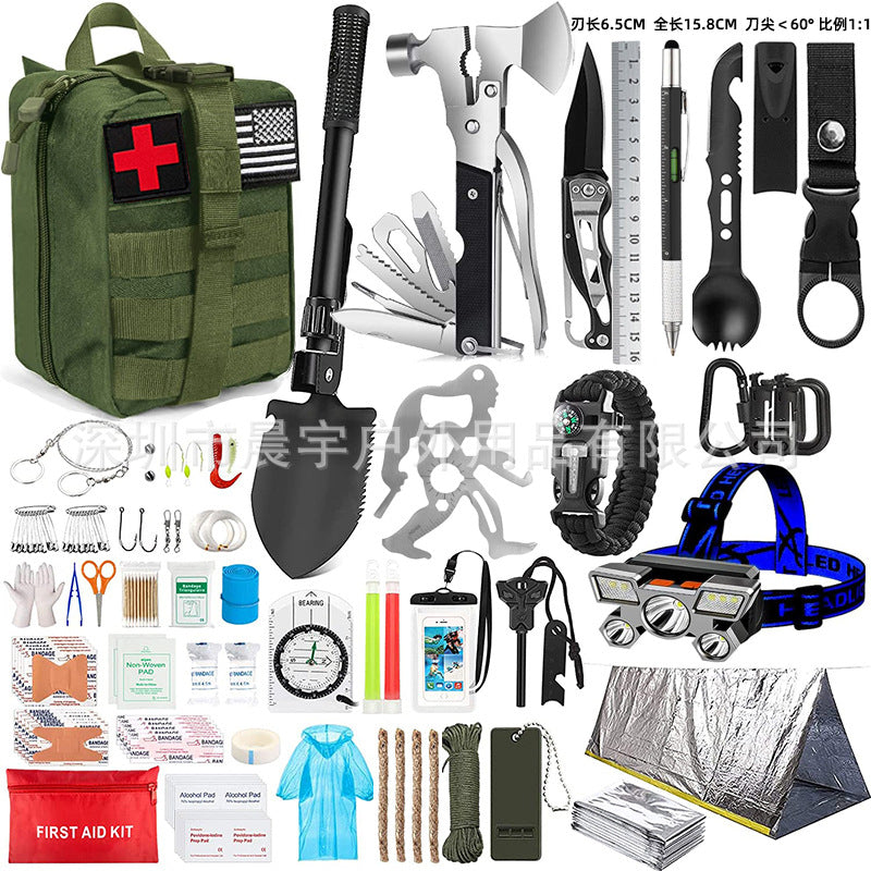 Cross-border Outdoor Products Camping Survival Equipment Survival Tools Set Camping Hiking Multifunctional Emergency Tactical Kit