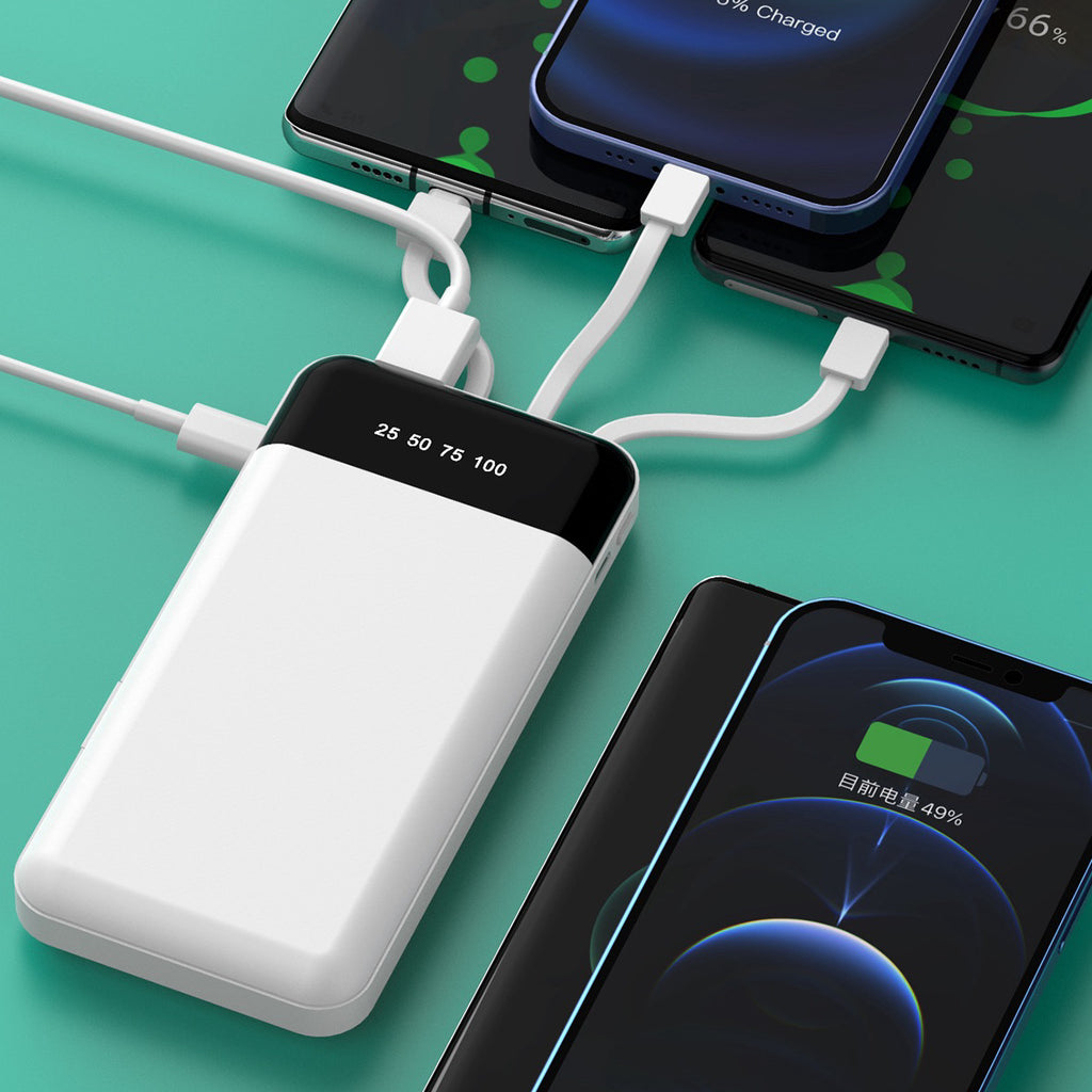 3C certification comes with three-wire real standard 10,000 mAh power bank polymer light and thin digital display fast charging mobile power supply