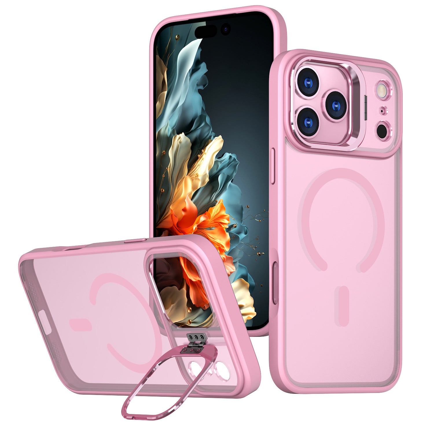 Applicable to Apple 17promax mobile phone case magsafe magnetic lens holder Apple 16pro transparent skin feel 15