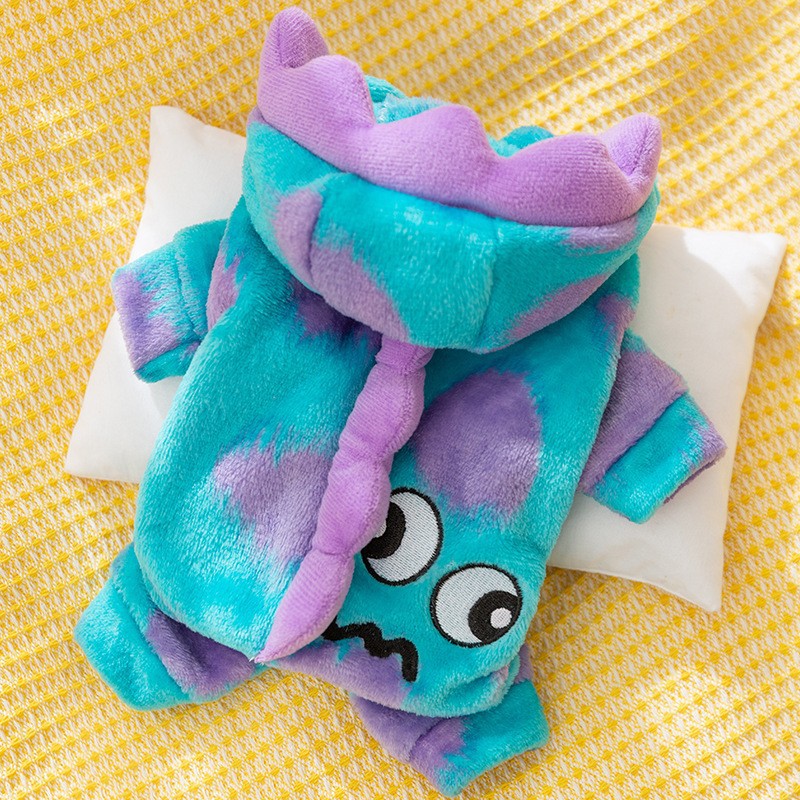 Autumn and winter dog clothes thickened warm quilting cotton pockets traction cat pet than bear four-legged cotton-padded dog clothes