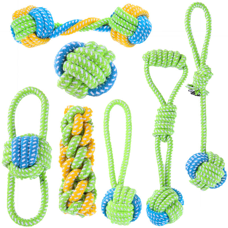 Pet Products Bite-resistant Cotton Rope Toys Grinding Teeth Cleansing Rope Knot Ball Cat Dog Bite Rope Teddy Small Dog Toys Wholesale