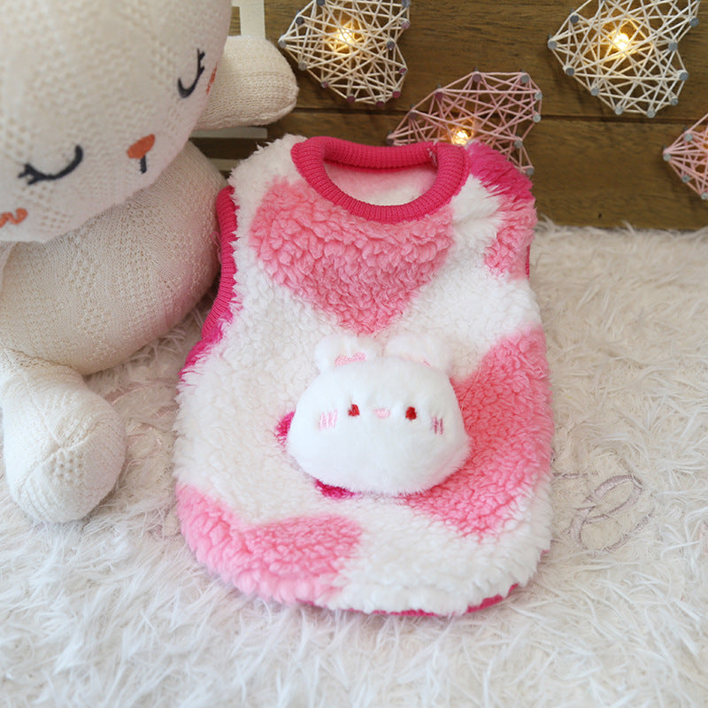 Petstyle glutinous rice dumplings milk dog clothes, cute fluffy puppy dog puppy kitten clothes, newborn cat