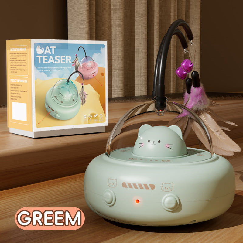 Intelligent automatic cat teasing artifact household lazy cat toy to relieve boredom and self-hi feather cat teasing stick cat toy