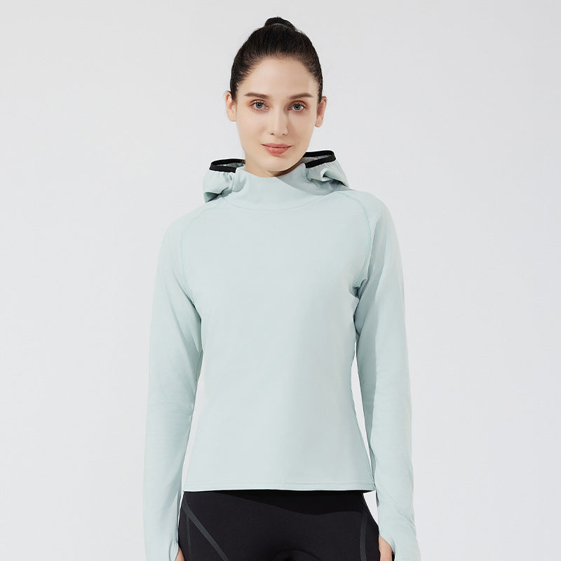 Autumn and winter new men and women couples hooded velvet sports yoga top outdoor casual jacket outdoor running long sleeves