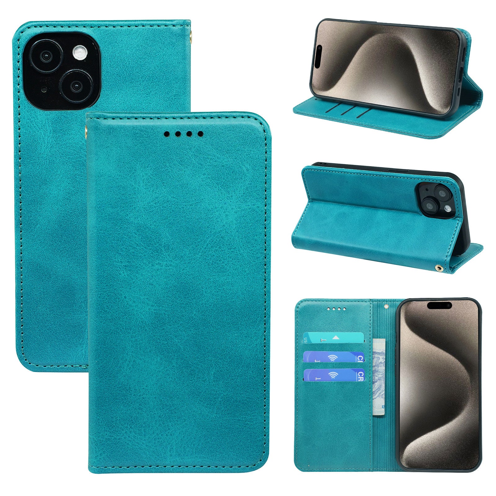 Applicable to Apple 16/iPhone15/14/13 calfskin strong magnetic suction anti-drop mobile phone case wholesale