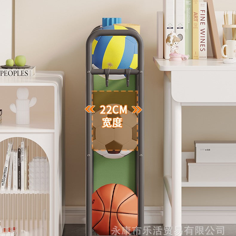 Ball storage basket household trolley badminton yoga mat crack storage rack fitness sports equipment rack