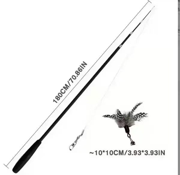 Cat teasing stick 1.8 meters telescopic rod Extended long rod can be retractable, strong and durable self-hi boredom relief artifact Cat teasing artifact