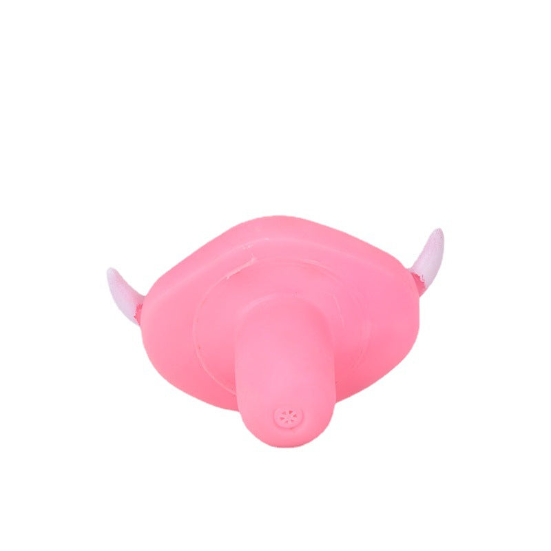 Pet voice creative Halloween funny toy fangs props funny vinyl pinch ring toy supply wholesale