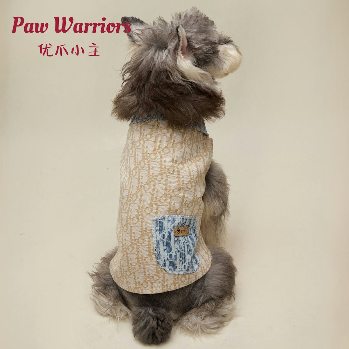 Pet vest denim sleeveless jacket spring and summer splicing trendy brand large dog clothes puppy teddy than bear pomeranian cat