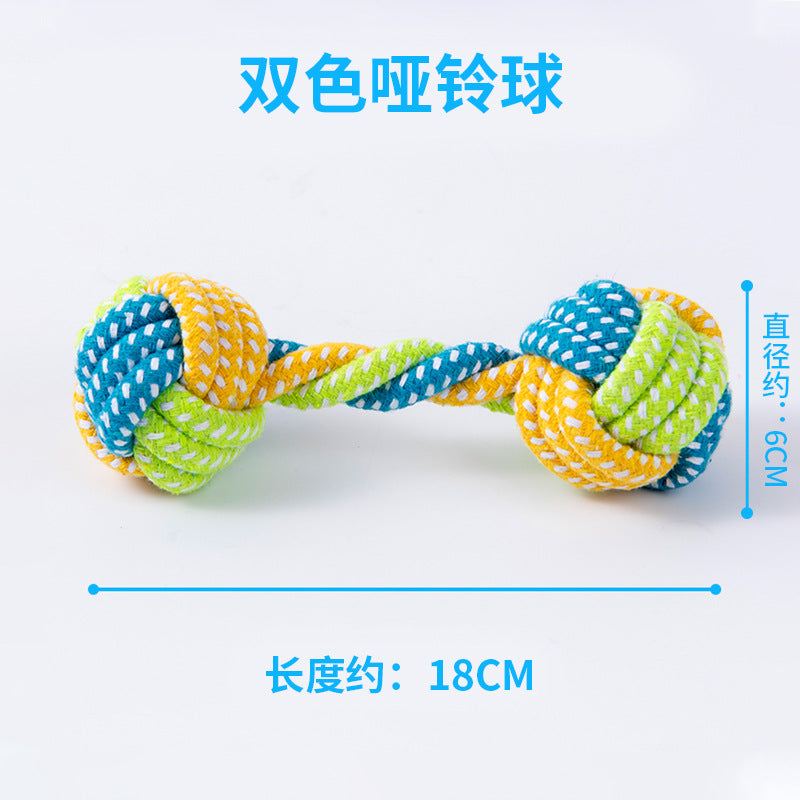 Pet Products Bite-resistant Cotton Rope Toys Grinding Teeth Cleansing Rope Knot Ball Cat Dog Bite Rope Teddy Small Dog Toys Wholesale