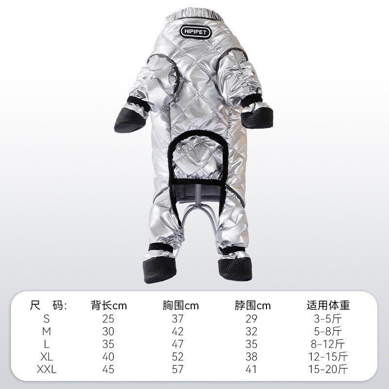 Traction Jacquard with feet Pet dust pants Four-legged outdoor smock Waterproof and dirt-proof small and medium-sized dog and dog clothes