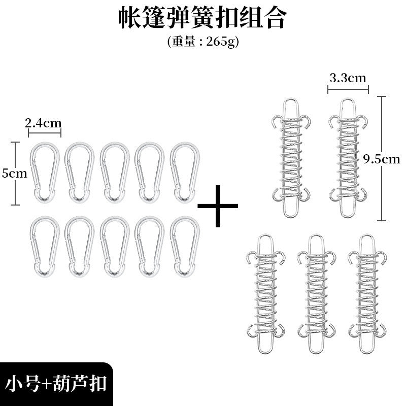 Reinforced outdoor camping tent spring buckle strong wind rope buckle stainless steel canopy tensile buckle pet traction rope buckle