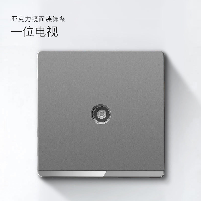 International plug, electrician switch socket 86 Household gray one-open 5-hole USB porous wall concealed panel