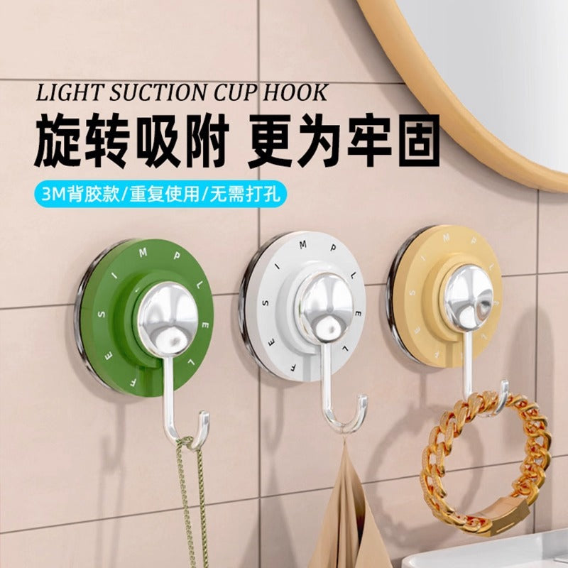 Home rotating suction cup hook Strong vacuum seamless hook Suction cup refrigerator Wooden door Tile non-punching adhesive hook