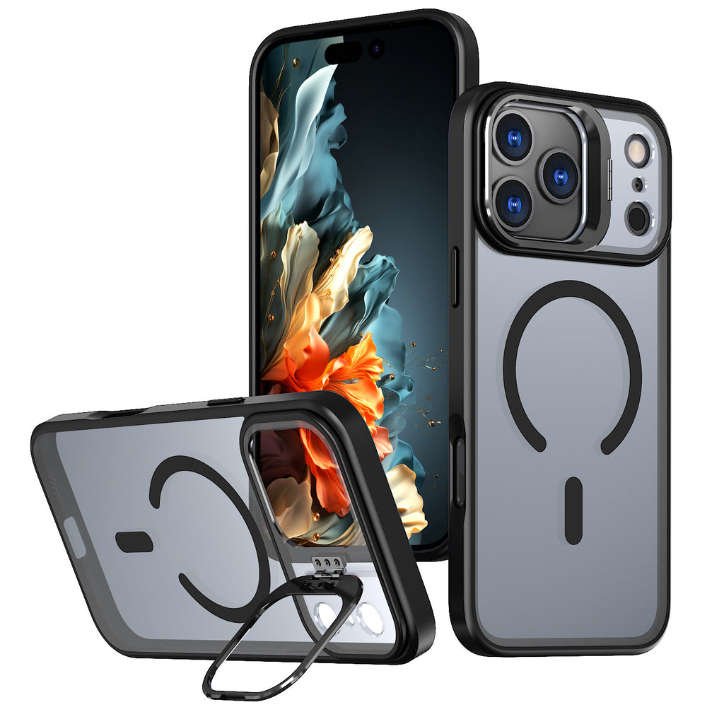 Applicable to Apple 17promax mobile phone case magsafe magnetic lens holder Apple 16pro transparent skin feel 15