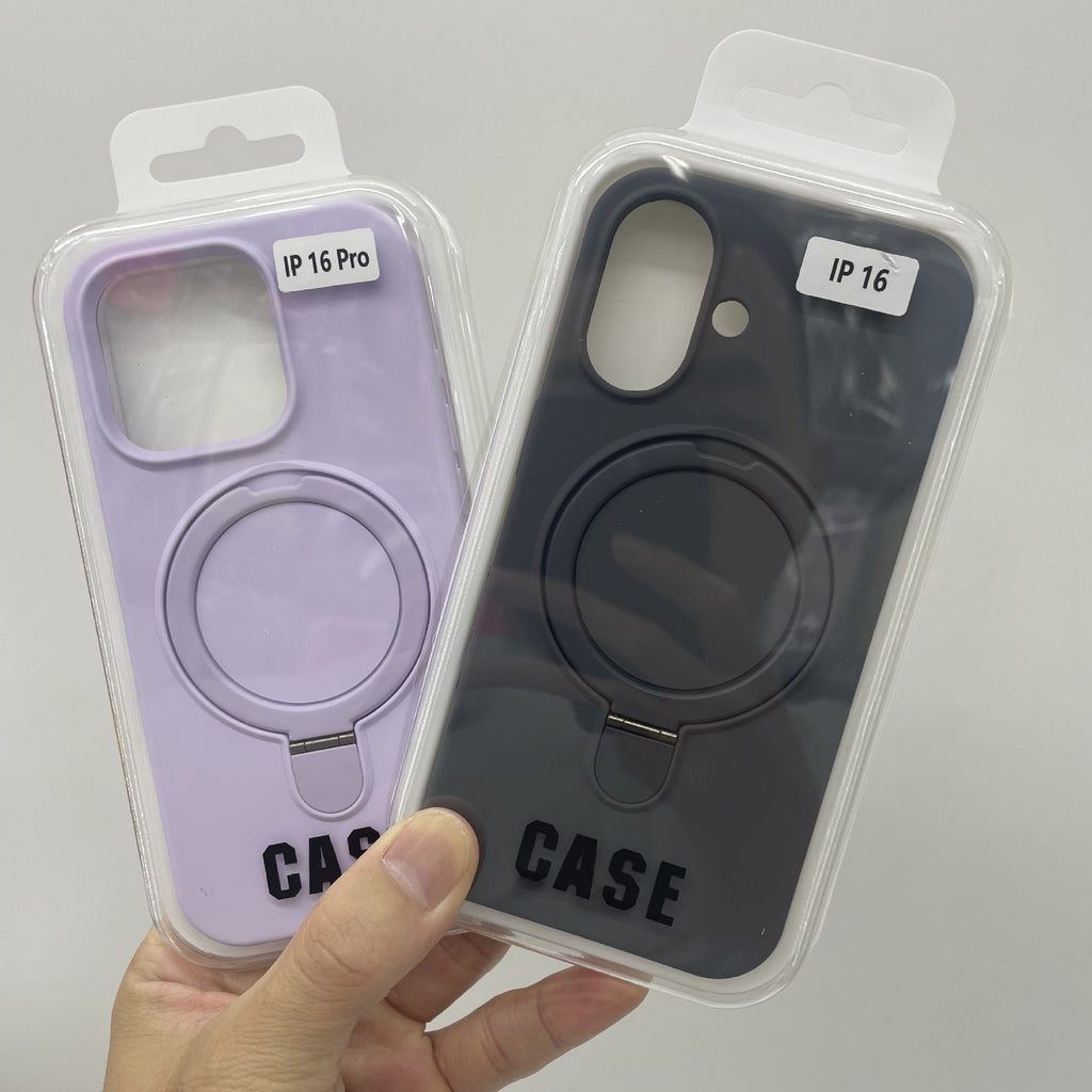 Applicable to Apple 15promax with magnetic bracket mobile phone case liquid silicone iPhone17 with fulcrum protective case