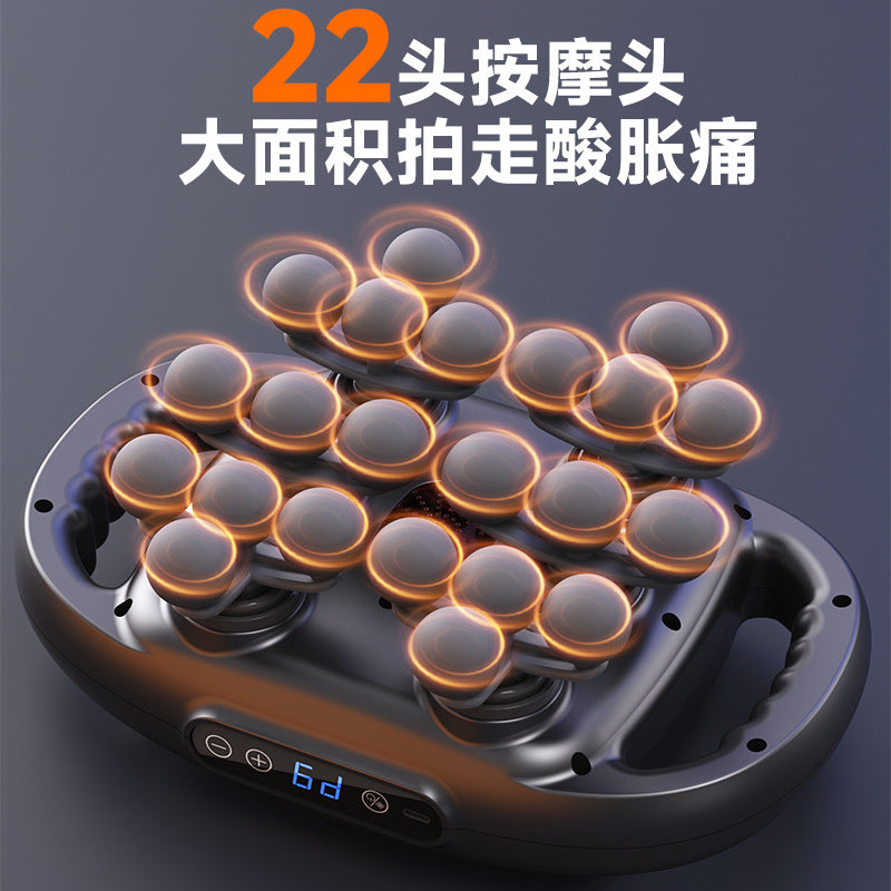 New cross-border LCD 22-head fascia gun waist back stretching vibration deep muscle massager charging