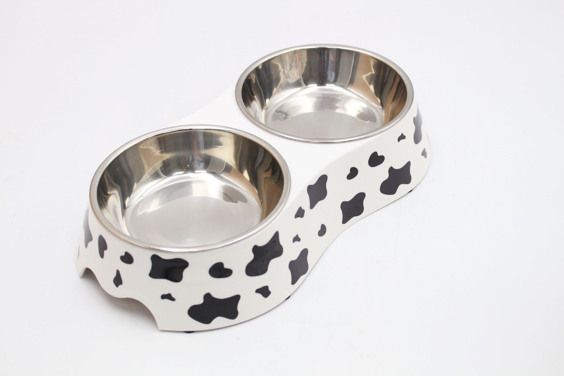 Spot wholesale pet melamine double bowl stainless steel food grade material cat dog pet drinking water feeding pet bowl