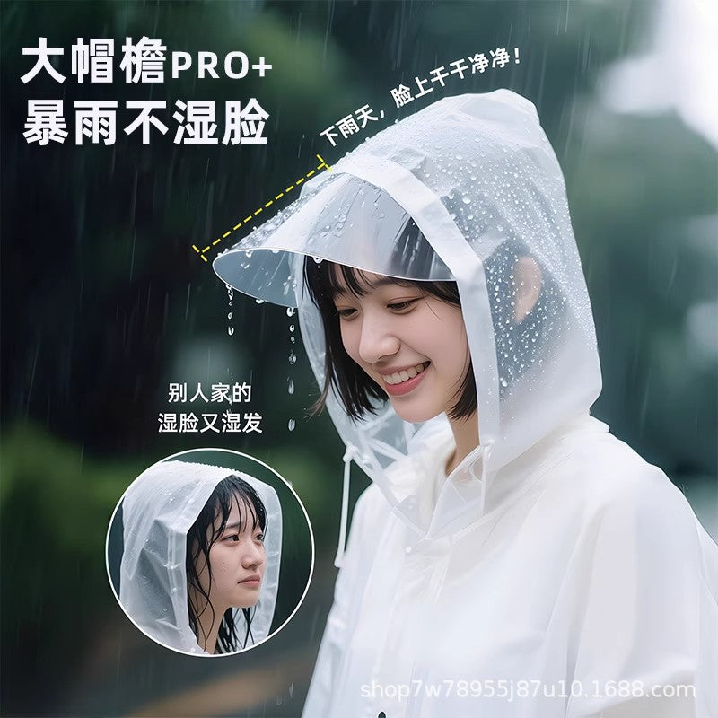 Adult disposable raincoat large brim raincoat outdoor mountaineering travel special eva raincoat long one-piece raincoat