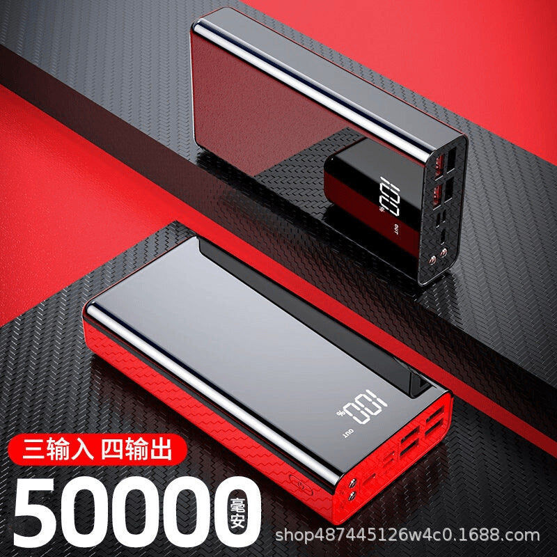 Factory wholesale large capacity power bank 100000 mAh foreign trade cross-border 50,000 outdoor portable, mobile power supply