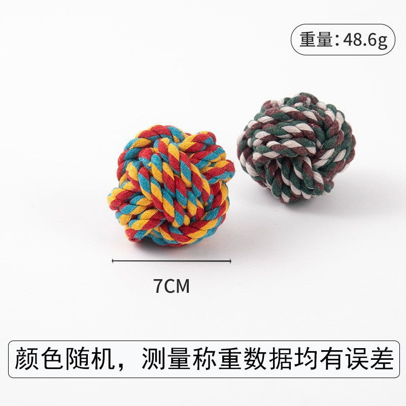 Pet Products Bite-resistant Cotton Rope Toys Grinding Teeth Cleansing Rope Knot Ball Cat Dog Bite Rope Teddy Small Dog Toys Wholesale