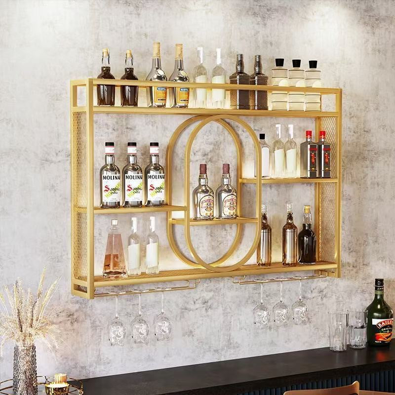 Nordic style exhibition hall wall-mounted wine cabinet bar table ornament European decorative wine bottle wine props foreign wine creative home decoration