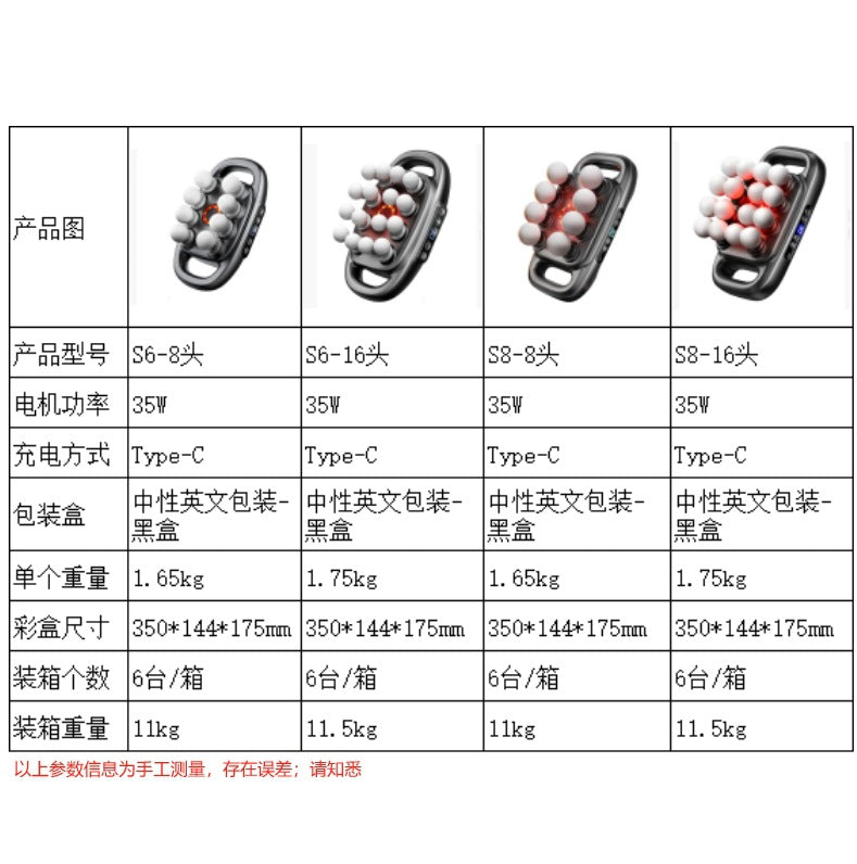 English version Cross-border 16-head fascia gun Eight-head multi-head fascia fascia gun Waist back leg massager Charging model