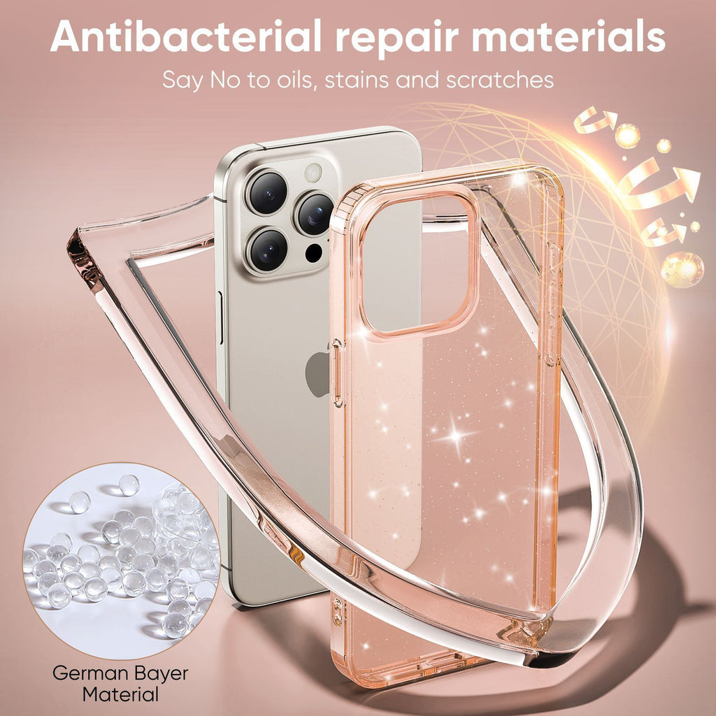 Apple17Phone case iPhone15Pro Magnetic case compatible with starry sky glitter16Protective Case Anti-Scratch Self-Repairing