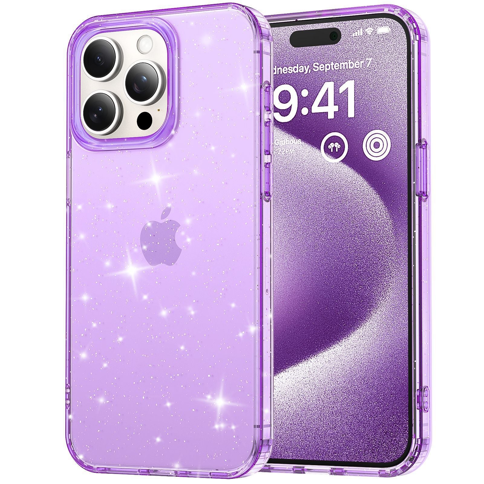 Apple17Phone case iPhone15Pro Magnetic case compatible with starry sky glitter16Protective Case Anti-Scratch Self-Repairing